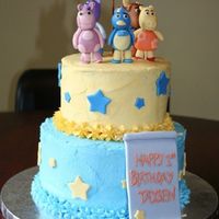 Taysen's 1St Birthday Cake This is a cake I made for my son's first birthday. This was my first time in a long time attempting to ice a cake without fondant -...