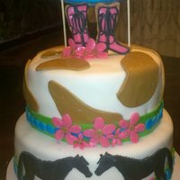 Cowgirl Cake Cowgirl Horse themed cake for a little girls birthday party