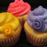 Birthday Cupcakes Birthday cupcakes for a 5 year old - she loved them!. Vanilla cake with buttercream frosting & fondant accents. My first time making...