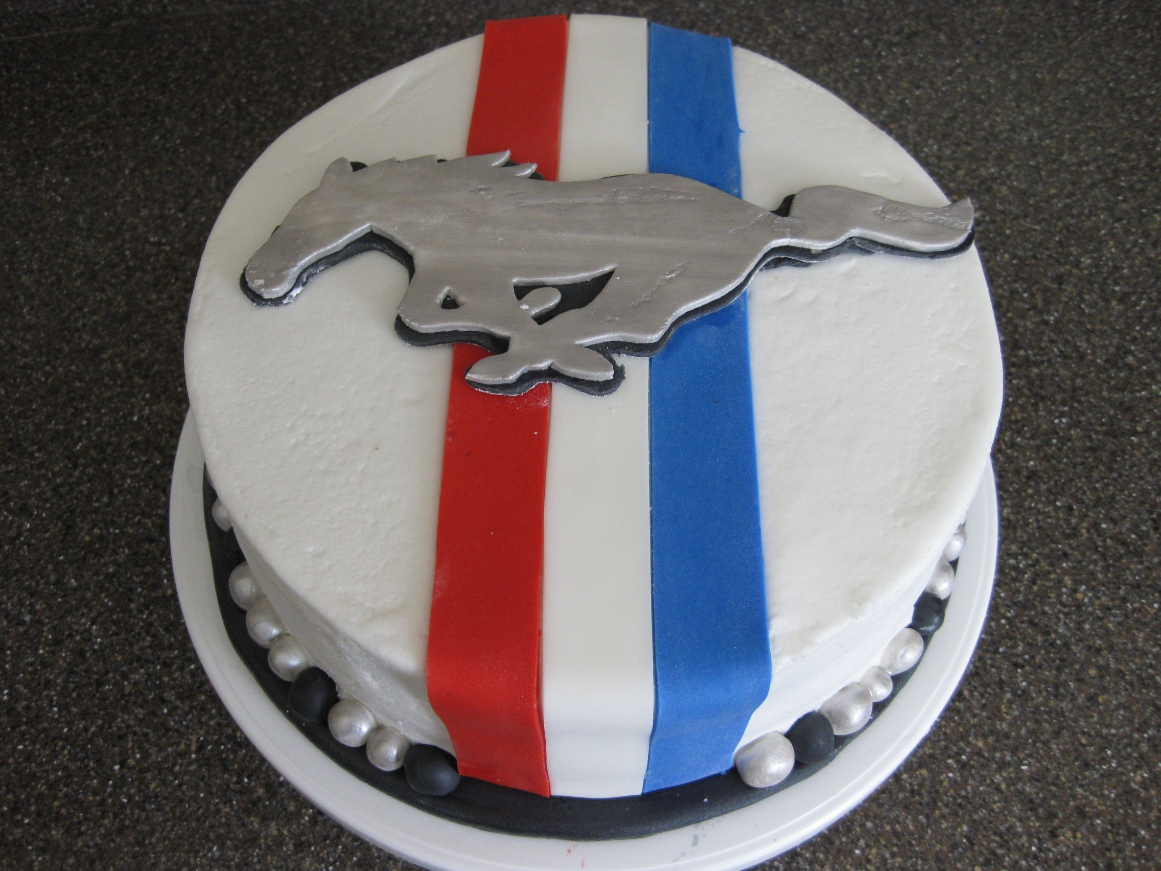 Mustang Birthday Spice Cake with BC & Fondant accents. First time playing with luster dust too! Still need to figure out how to get REALLY smooth BC -...