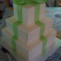 Birthday Cake 3 tiers - vanilla, choc, vanilla; covered in BC with Fondant/Gumpaste bow. Did it on very short notice for friends, and was completely...