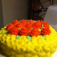 My First Decorated Cake Yellow & Red It made my first sale which was the pink rainbow cake