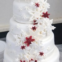 Snowflake Cascade Wedding Cake 