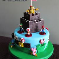 Mario Bros Fondnat Cake Mario Bros cake
