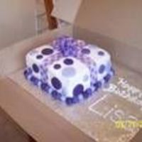 Purple Polka Dot Cake I saw one similar to this and liked it a lot. Did this one for the birthday of a friend...she loves purple!Dairy free icing, and butter...