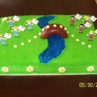 Daisy To Brownie Cake My daughter's Daisy Troop bridged to Brownies! I liked the cake done by beachcakes - so I did one similar. The icing is BC, the bridge...