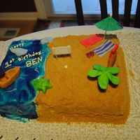 1St Birthday Beach Party Cake This was for my son's 1st Birthday. The theme was beach party. My 12 yo niece and 8 yo nephew helped w/ all the fondant pieces, as I...