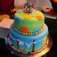 Baby Shower Cake My sister-in-law was throwing a baby shower and wanted to try her hand at cake decorating. She designed this one and I helped her execute...