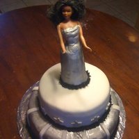 Prom Barbie barbie cake I made for prom, 12inch pineapple filling, 10 in strawberry filiing and barbie dress RKT