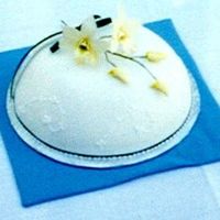 Dome Wedding Cake This was for a couple who had eloped and just wanted something small to mark the occasion. The orchid spray is gumpaste and there is piping...