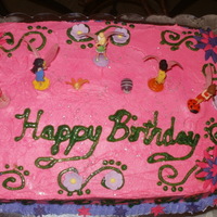 Tinkerbell White cake and covered in BC with fondant decorations. It was for my friends little girl. The first cake I made for a little girl, I'...