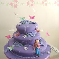 Violet Cake With Butterflies This cake was inspired in a pink cake box design.