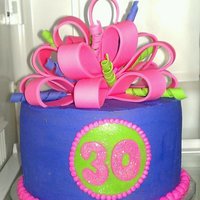 30Th Birthday Cake Buttercream with Fondant accents