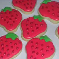 Strawberry Cookies just playing around with some new cutters! royal icing, nfsc