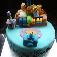 Simpsons Cake Really fun to make though the figures took a while!