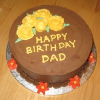 Dad's Birthday Chocolate covered cake from Wilton Course 1