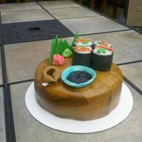 Sushi my second cake ever. my husbands birthday cake