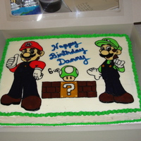 Super Mario Bros Cake Buttercream icing, Corn Syrup glaze for Mario and Luigi etc.