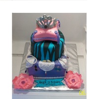 18Th Princess Pillow Birthday Cake! Princess Themed cake with fondant pillow , zebra print and hand made jewels, gumpaste flowers, and tiara