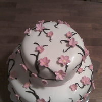 Bridal Shower cake for bridal shower. fondant flowers and decorations