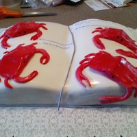 Bible Cake This cake was made for Grammy award winning gospel singer Jason Crabb during our church revival. bible covered with fondant, crabs made...