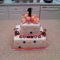 1St Birthday covered in fondant with fondant and gumpaste accents, monkeys are toys