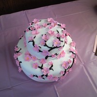 Cherry Blossom Bridal Shower fondant covering, fondant decorations and gumpaste flowers. made march 2010