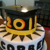 Happy Graduation! Orange Cake with Orange Buttercream! Fondant decorations!