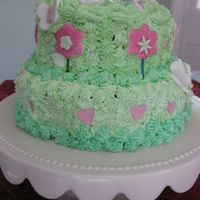 Sring Cake spring cake.. buttercream, fondant butterflies and flowers