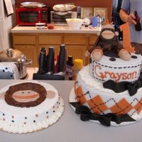 Sock Monkey 1St Birthday Cake 