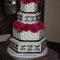 Pink And Black Wedding Cake 