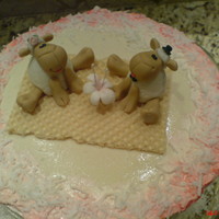 Valentine's Day Coconut cake,whipped cream,MMF decorations