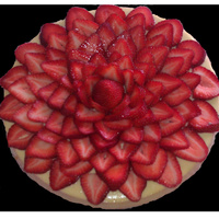 Fresh Strawberries On White Chocolate Cheesecake 