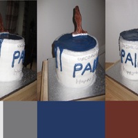 Paint Pot Birthday Cake This was a cake I made for my uncle...he is a decorator/painter.