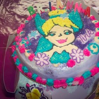 Tinkerbell Cake free hand a tinkerbell cake