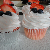 Strawberry Cupcakes W/ Strawberry Bc Strawberry Cupcakes with Strawberry BC.