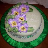 Mothers Day Cake With Pansies 