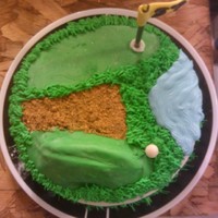 Golf Themed Birthday Cake My boss really likes golf, so I made this cake for his birthday. I need to work on my cake writing for sure. But for a beginner it's...
