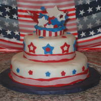 Stars And Stripes My very first attempt at covering a cake with fondant. :)