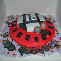 Casino Theme Cake This was for a friend who was turning 18. He loved to play at the casino, mainly roulette and poker, so I used this for the theme of his...