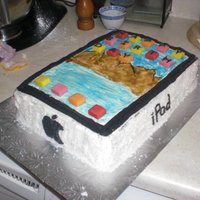 Ipad Cake Ipad cake I made, used buttercream icing with jolly ranchers as the apps.