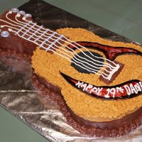 Acoustic Guitar Cake For My Brothers 19Th Birthday :) I used the wilton guitar pan to make this cake!!