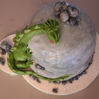 Dragon Cake This is for a 7 year old boy's birthday party. All edible, and modeled by hand. My 8 year old daughter made all the rocks, and every...