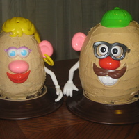 Mr. Potato Head And "daughter" I made this cake for my dad's and my combined birthday party. It fits us to a tee! Of course the parts are all washed toys. This was...