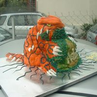 Pokemon Monster?? fondant covered butter cake for my newphew. he loves pokemon monsters.