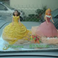 Princess Aurora & Belle butter icing covered butter cakes. each was 2kg.