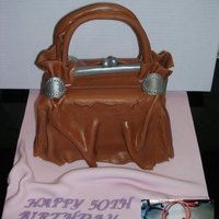 Brown Handbag Made to mimic a birthday present of a leather handbag