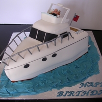 Boat Made from a picture to replicate an actual boat, with details of a "large" man drinking whiskey.