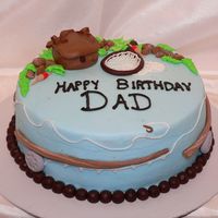 Fly Fishing Fly fishing themed birthday cake. BC with fondant accents.