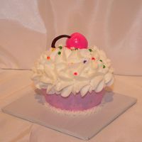 Anna's Smash Cake This is a jumbo cupcake to match the first birthday cake.